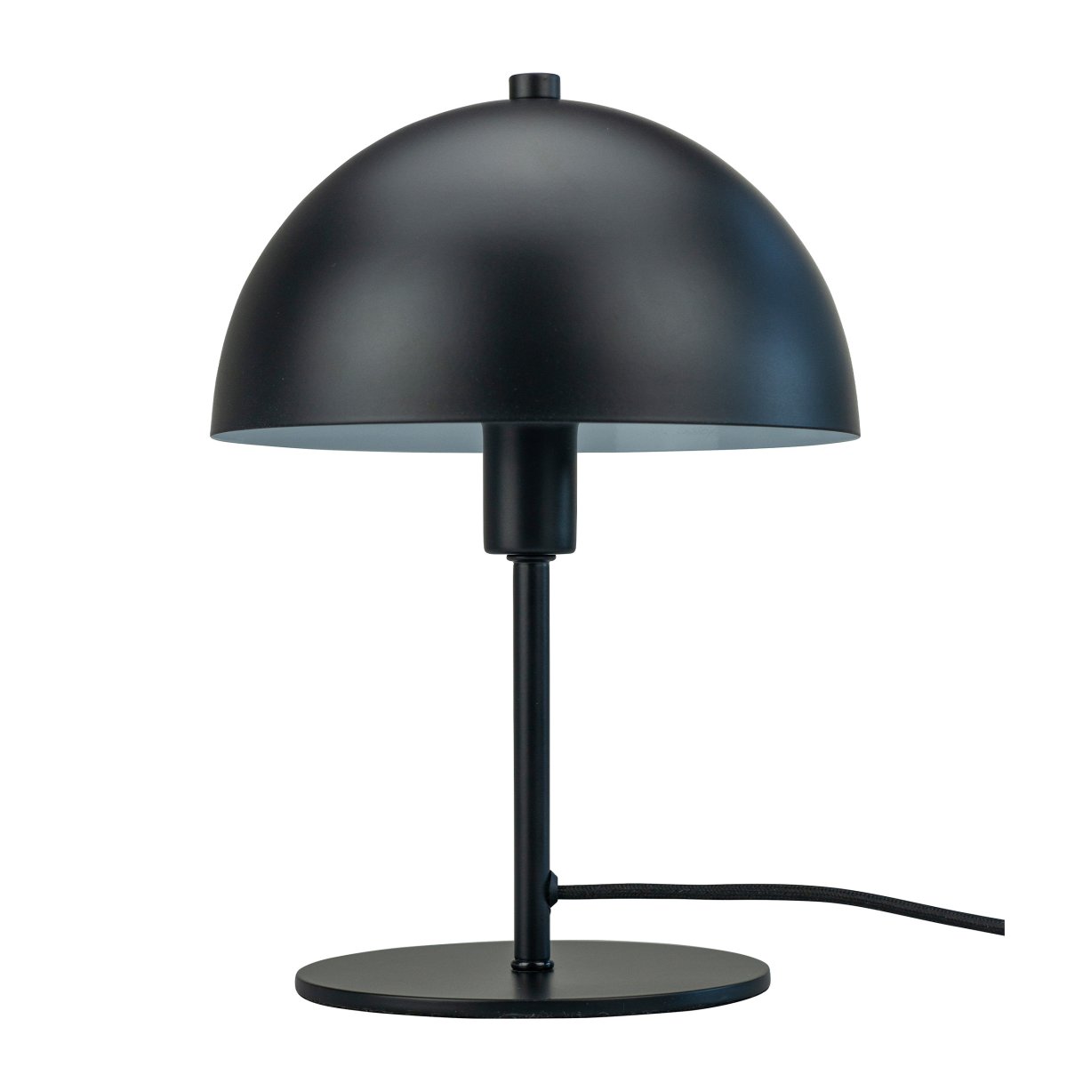 Malmø 30cm Negro lámpara de mesa De Dyberg Larsen - Se suministra con cable textil negro de 1,6 m de longitud.