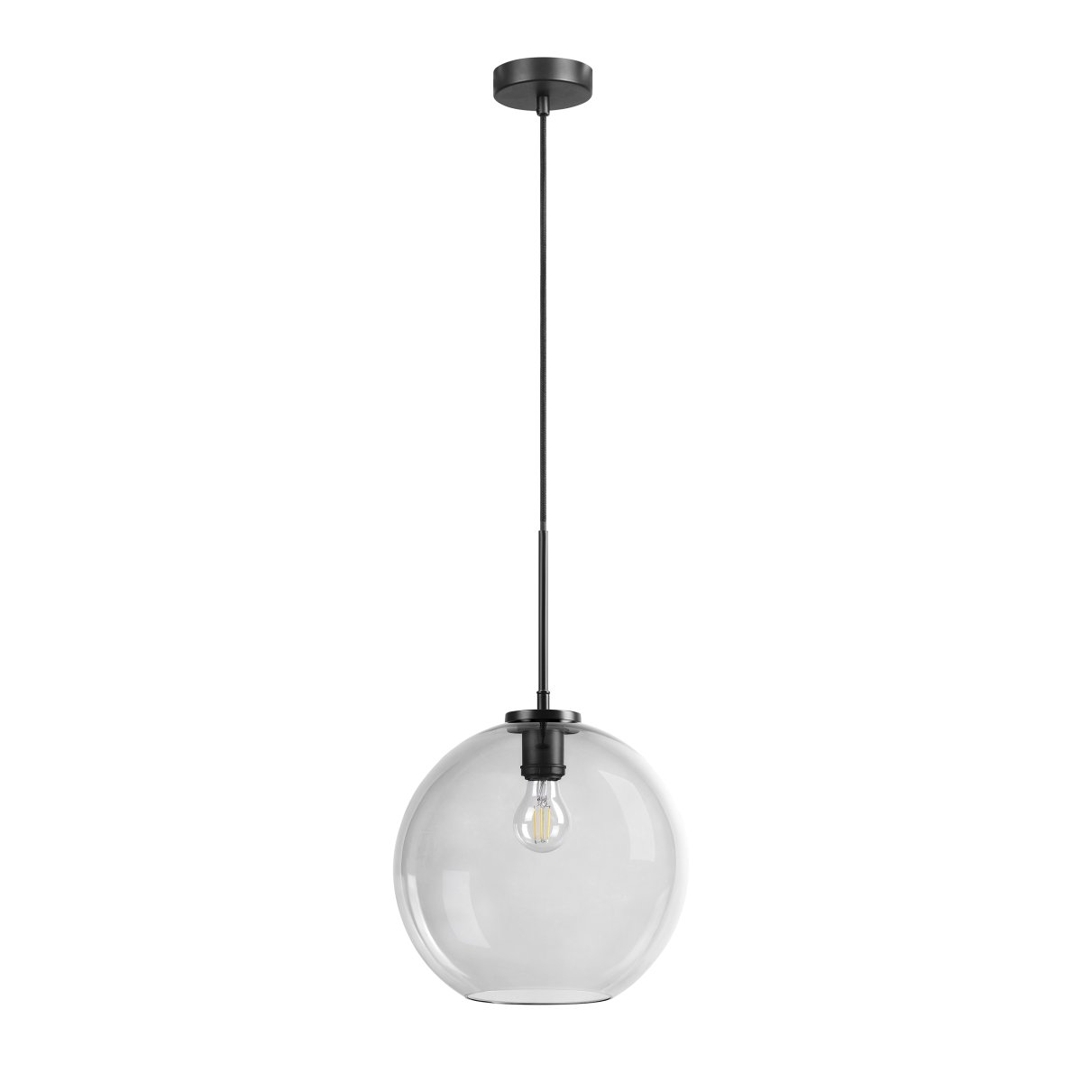 Loop Ø30 Negro Lámpas de techo De Dyberg Larsen - La pantalla redonda de cristal transparente garantiza una agradable distribuci&oacute;n de la luz en la habitaci&oacute;n.