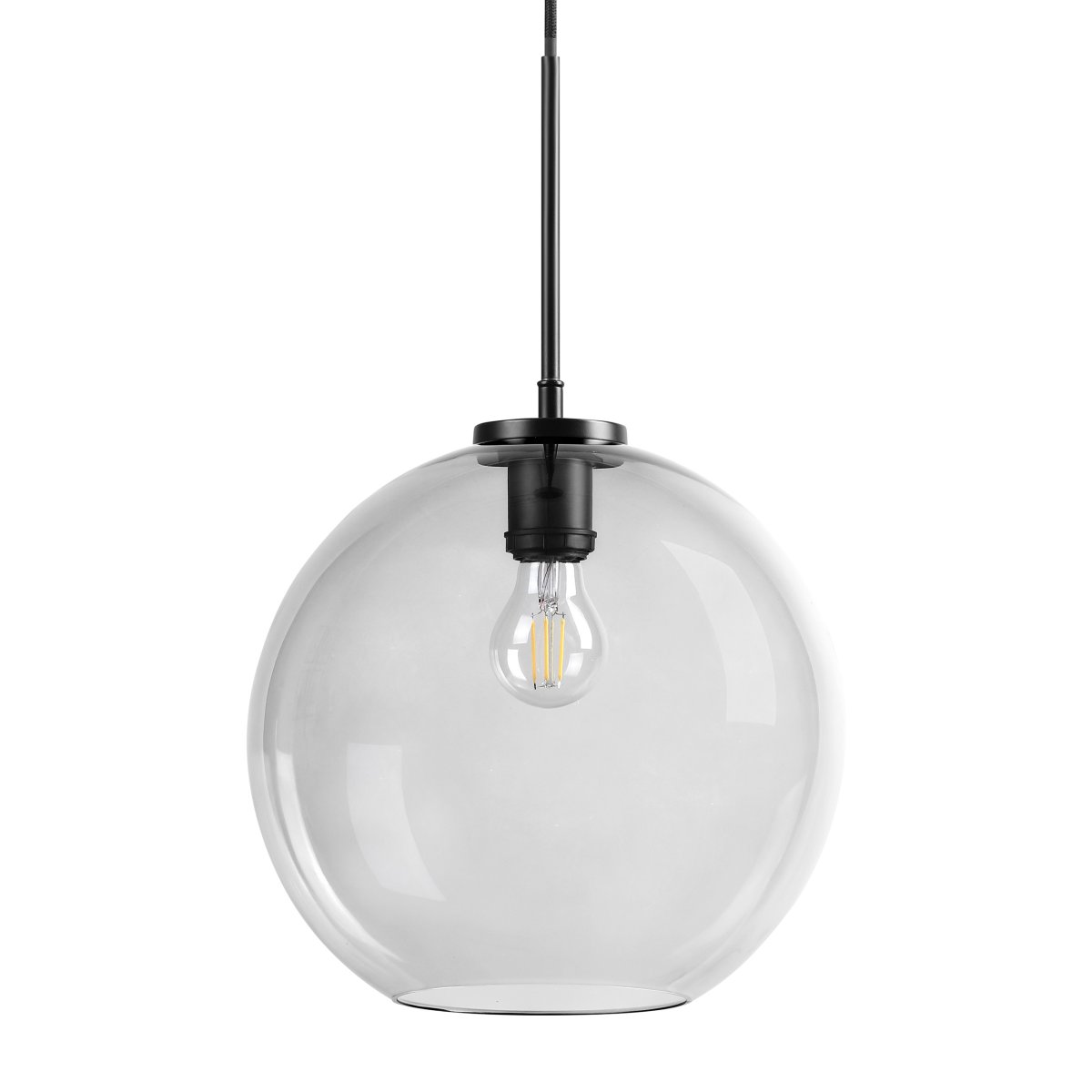 Loop Ø30 Negro Lámpas de techo De Dyberg Larsen - La pantalla redonda de cristal transparente garantiza una agradable distribuci&oacute;n de la luz en la habitaci&oacute;n.