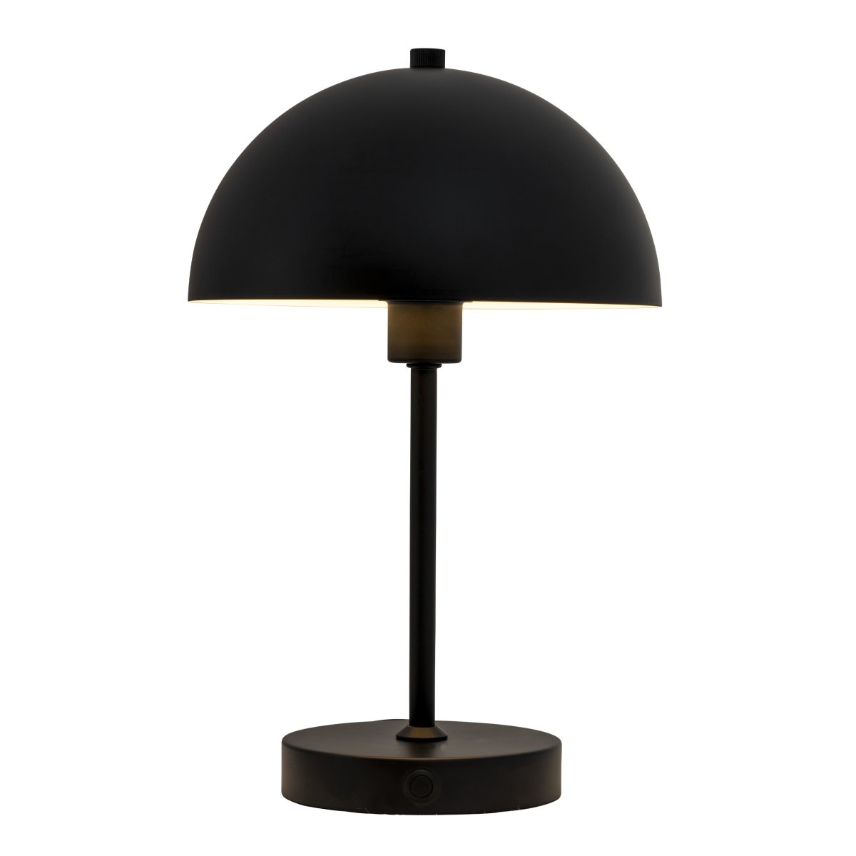 Stockholm 30cm Negro portátil De Dyberg Larsen - La l&aacute;mpara de mesa LED Stockholm en color negro es una l&aacute;mpara recargable con tres niveles de luminosidad (100%, 50% y 25%), ideal tanto para uso interior como ocasional en exterior.