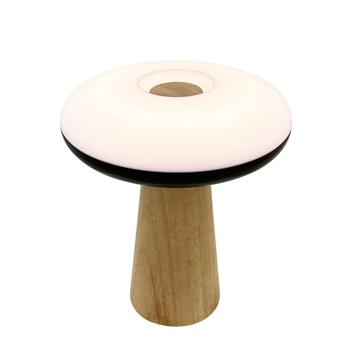 2 Ways 25cm Madera portátil De Dyberg Larsen - Con una base de madera natural, elegantes contrastes en blanco y negro y tres niveles de brillo ajustables mediante el botón en la pantalla, puede crear fácilmente la atmósfera adecuada.