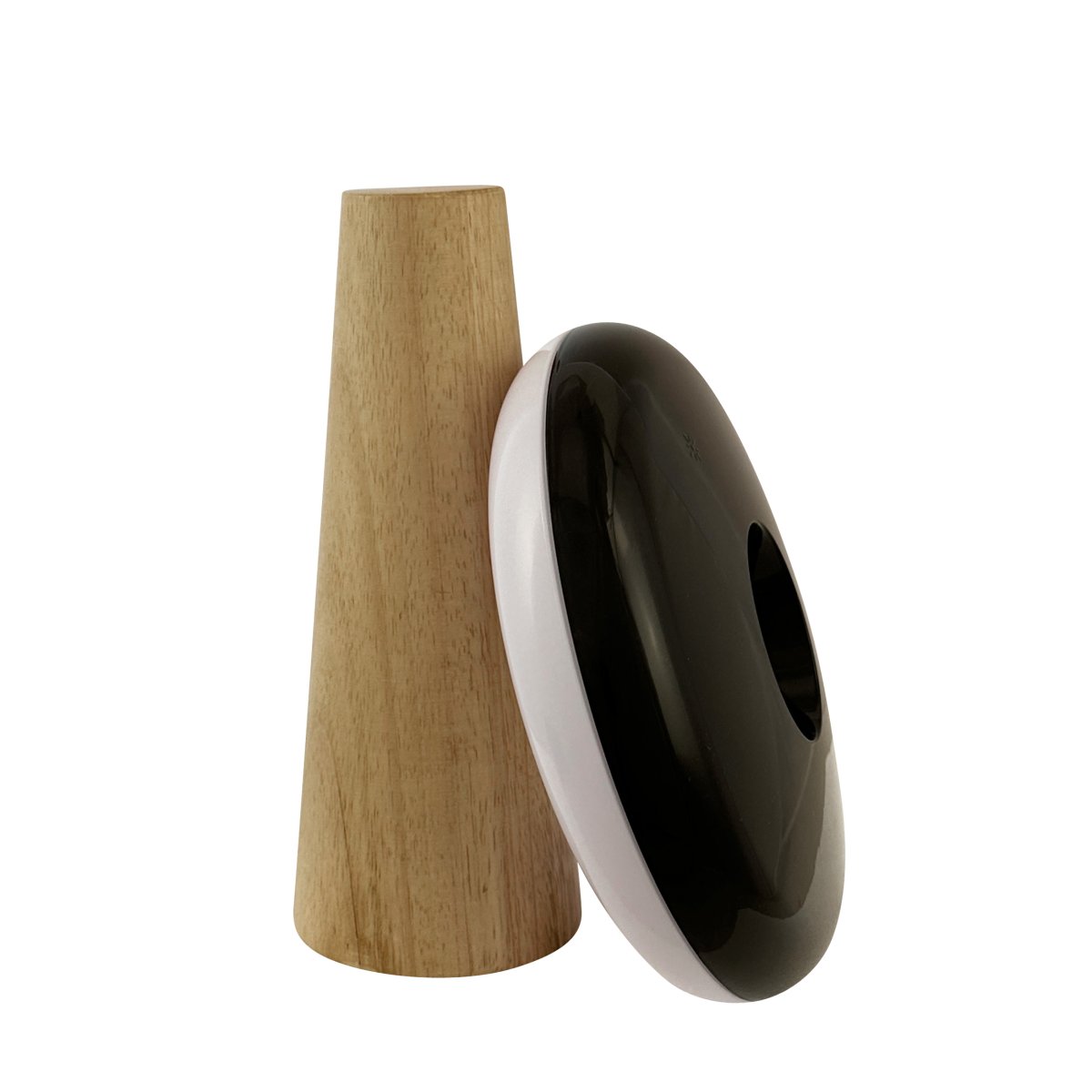 2 Ways 25cm Madera portátil De Dyberg Larsen - Con una base de madera natural, elegantes contrastes en blanco y negro y tres niveles de brillo ajustables mediante el botón en la pantalla, puede crear fácilmente la atmósfera adecuada.