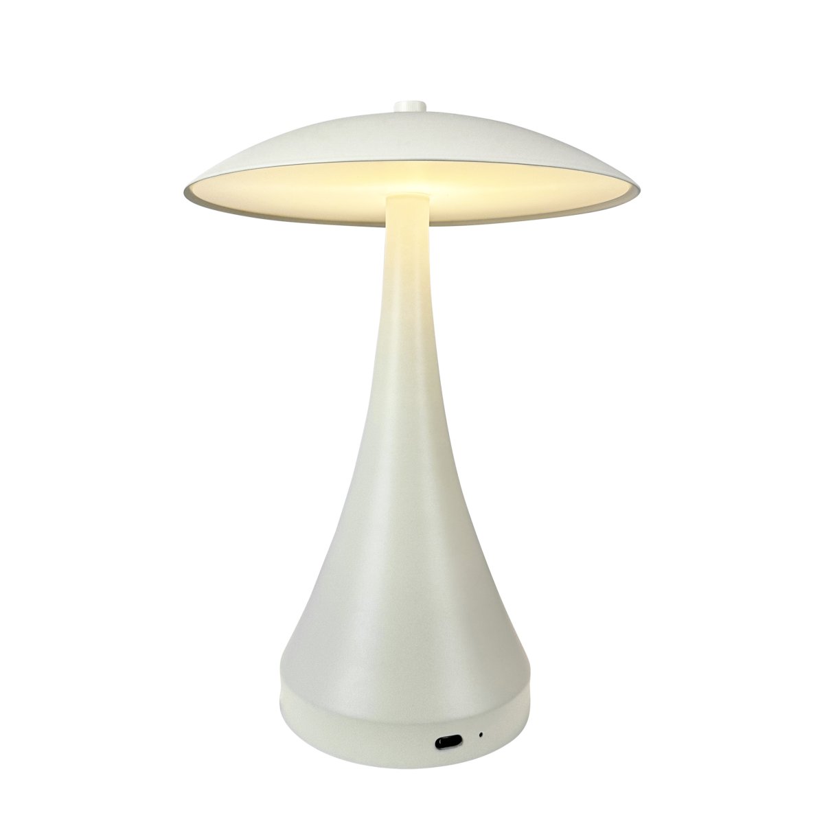 Vienna 28cm Blanco crema portátil De Dyberg Larsen - La lámpara LED Vienna impresiona por su luz suave y agradable, que se puede ajustar en tres niveles de brillo y crea así la atmósfera adecuada.