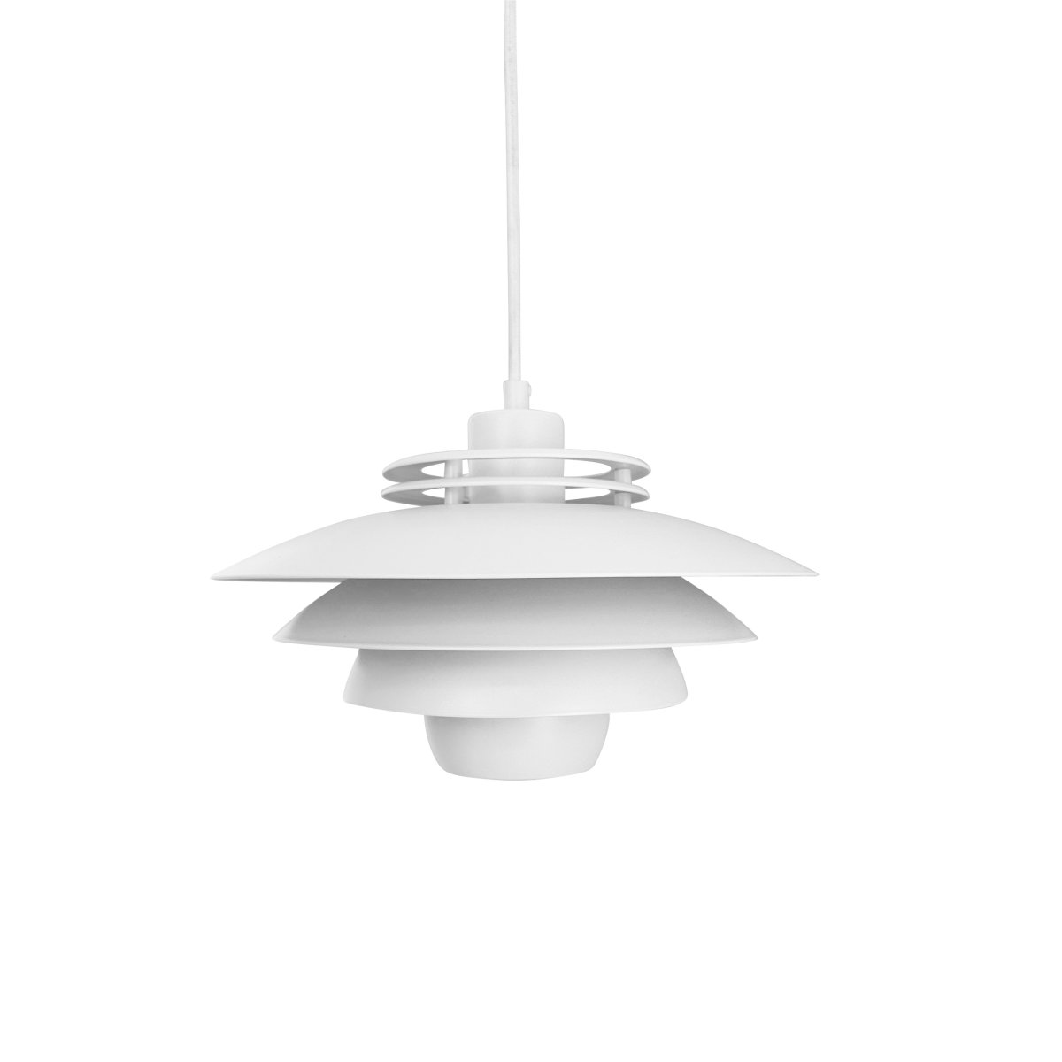 Ejka Ø30 Blanco Lámpas de techo De Dyberg Larsen - La l&aacute;mpara colgante Ejka Mini no es solo una soluci&oacute;n de iluminaci&oacute;n, sino tambi&eacute;n una elegante declaraci&oacute;n de dise&ntilde;o que realza su hogar.
