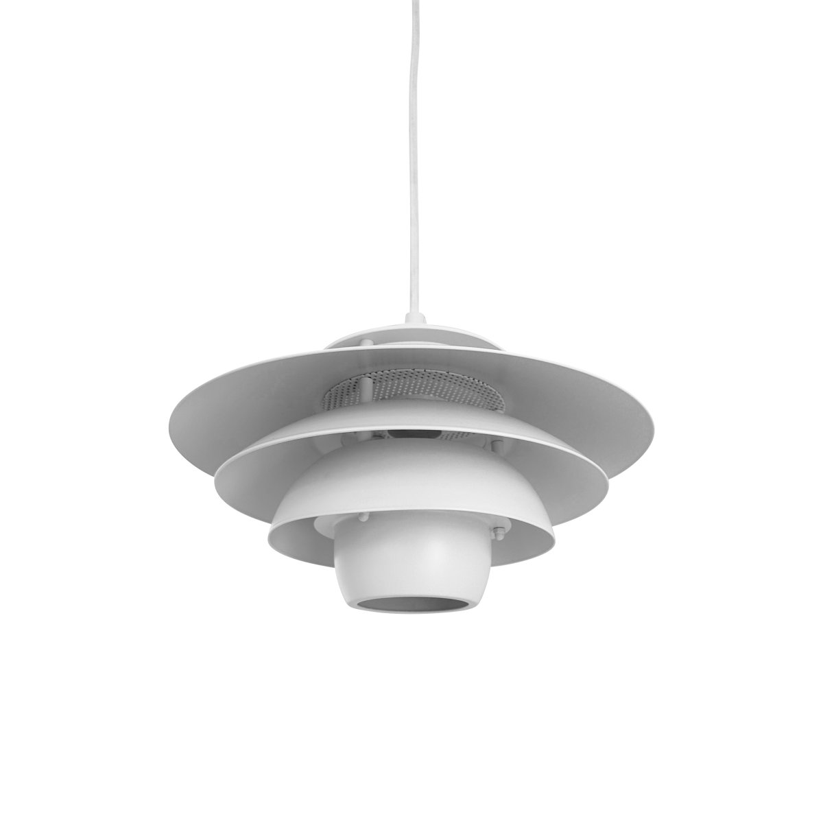 Ejka Ø30 Blanco Lámpas de techo De Dyberg Larsen - La l&aacute;mpara colgante Ejka Mini no es solo una soluci&oacute;n de iluminaci&oacute;n, sino tambi&eacute;n una elegante declaraci&oacute;n de dise&ntilde;o que realza su hogar.