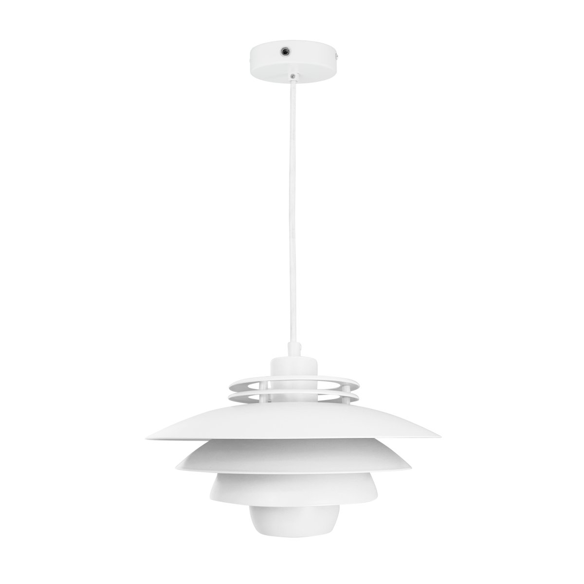 Ejka Ø30 Blanco Lámpas de techo De Dyberg Larsen - La l&aacute;mpara colgante Ejka Mini no es solo una soluci&oacute;n de iluminaci&oacute;n, sino tambi&eacute;n una elegante declaraci&oacute;n de dise&ntilde;o que realza su hogar.