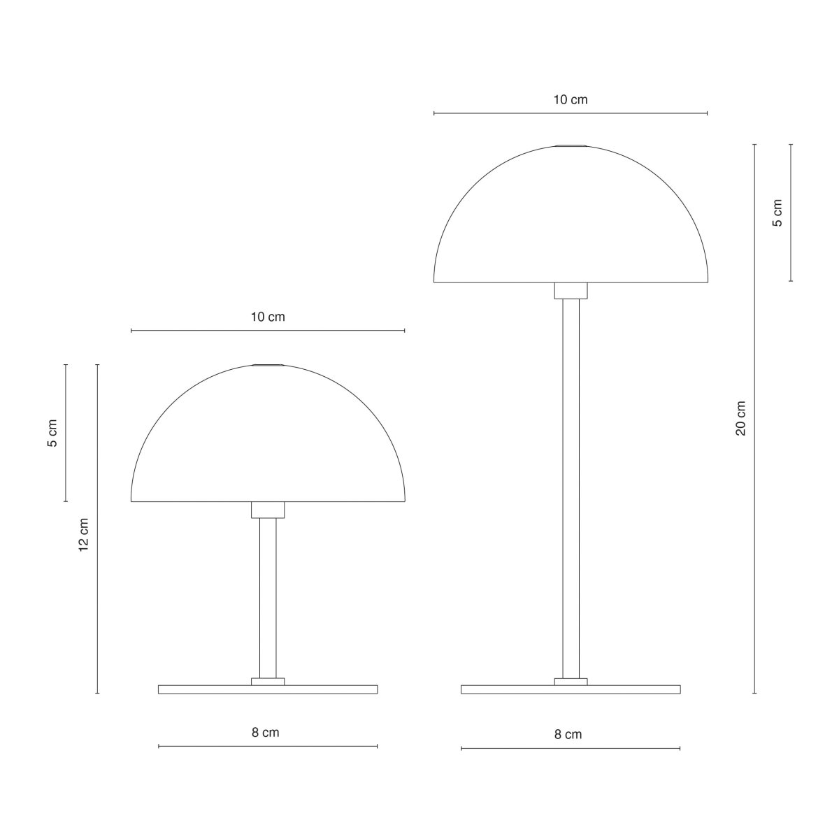 Along set 20cm Plata portátil De Dyberg Larsen - Se entregan en pares y se pueden montar en tres versiones diferentes: una alta y una baja, dos altas o una baja.