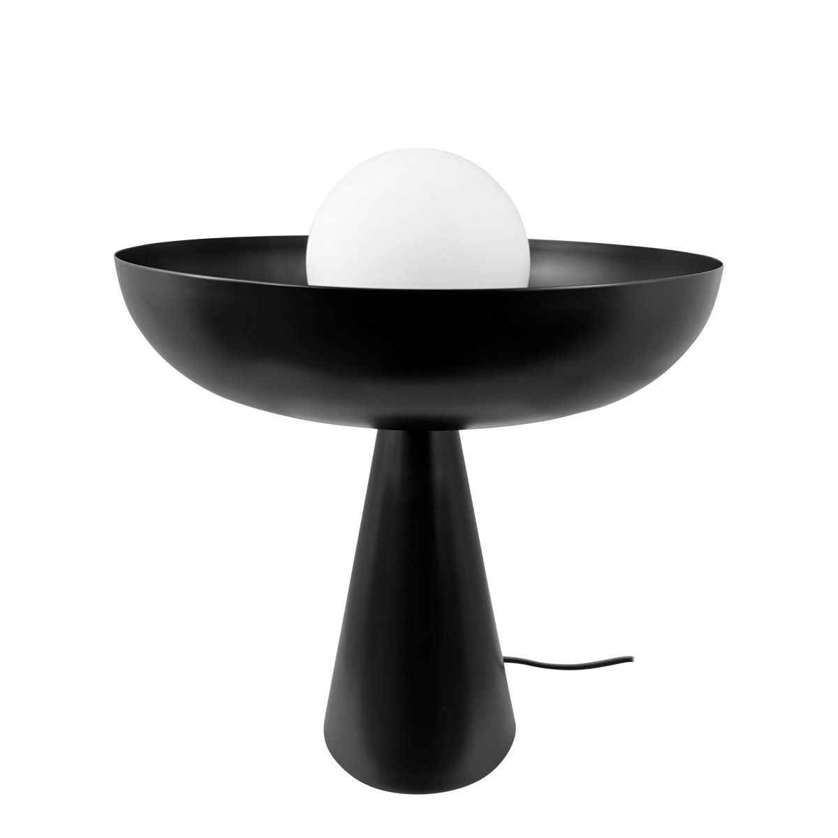 Ava 35cm Negro lámpara de mesa De Dyberg Larsen - Lámpara de mesa en color negro con cúpula de cristal que ofrece una solución de iluminación elegante y sofisticada para su hogar.