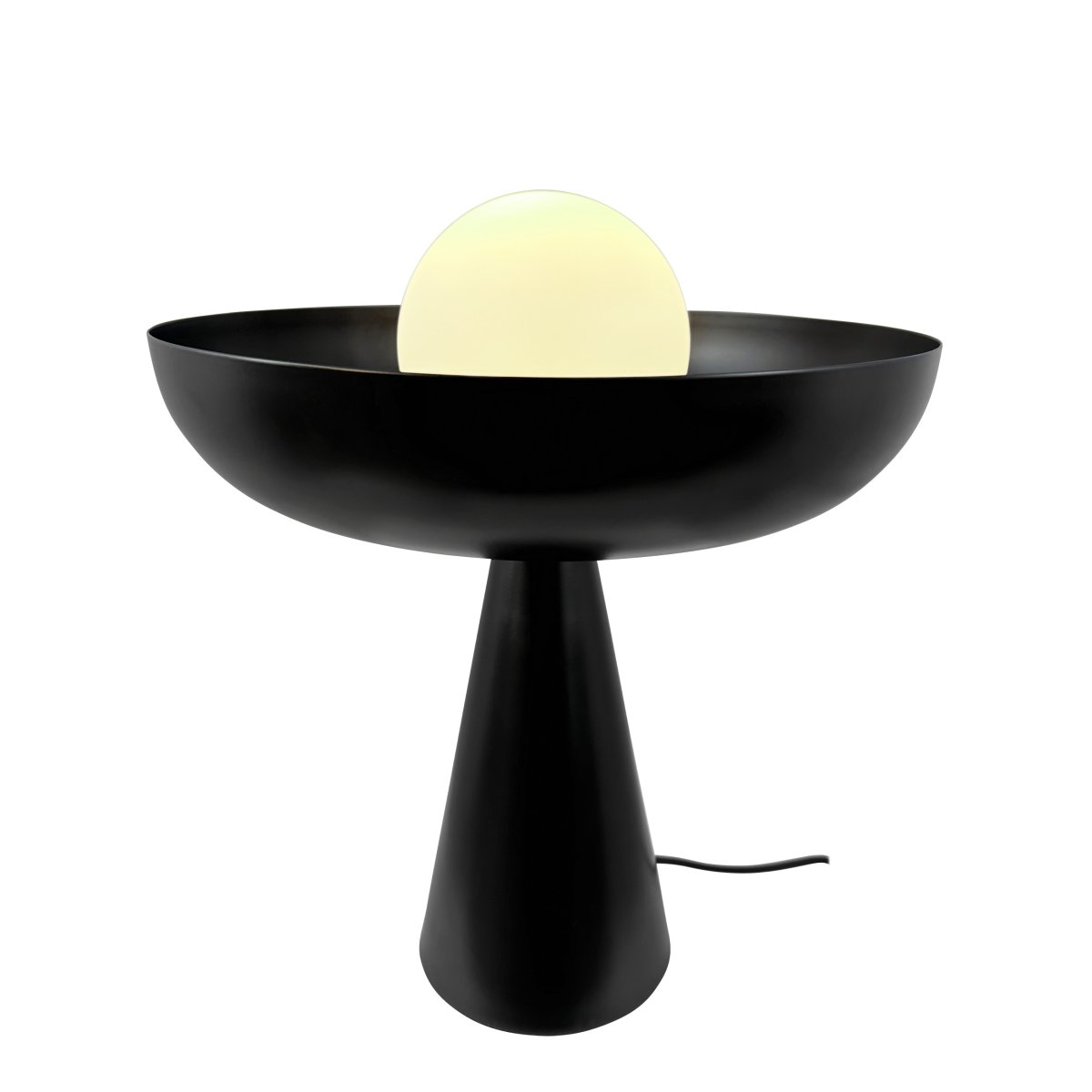 Ava 35cm Negro lámpara de mesa De Dyberg Larsen - Lámpara de mesa en color negro con cúpula de cristal que ofrece una solución de iluminación elegante y sofisticada para su hogar.