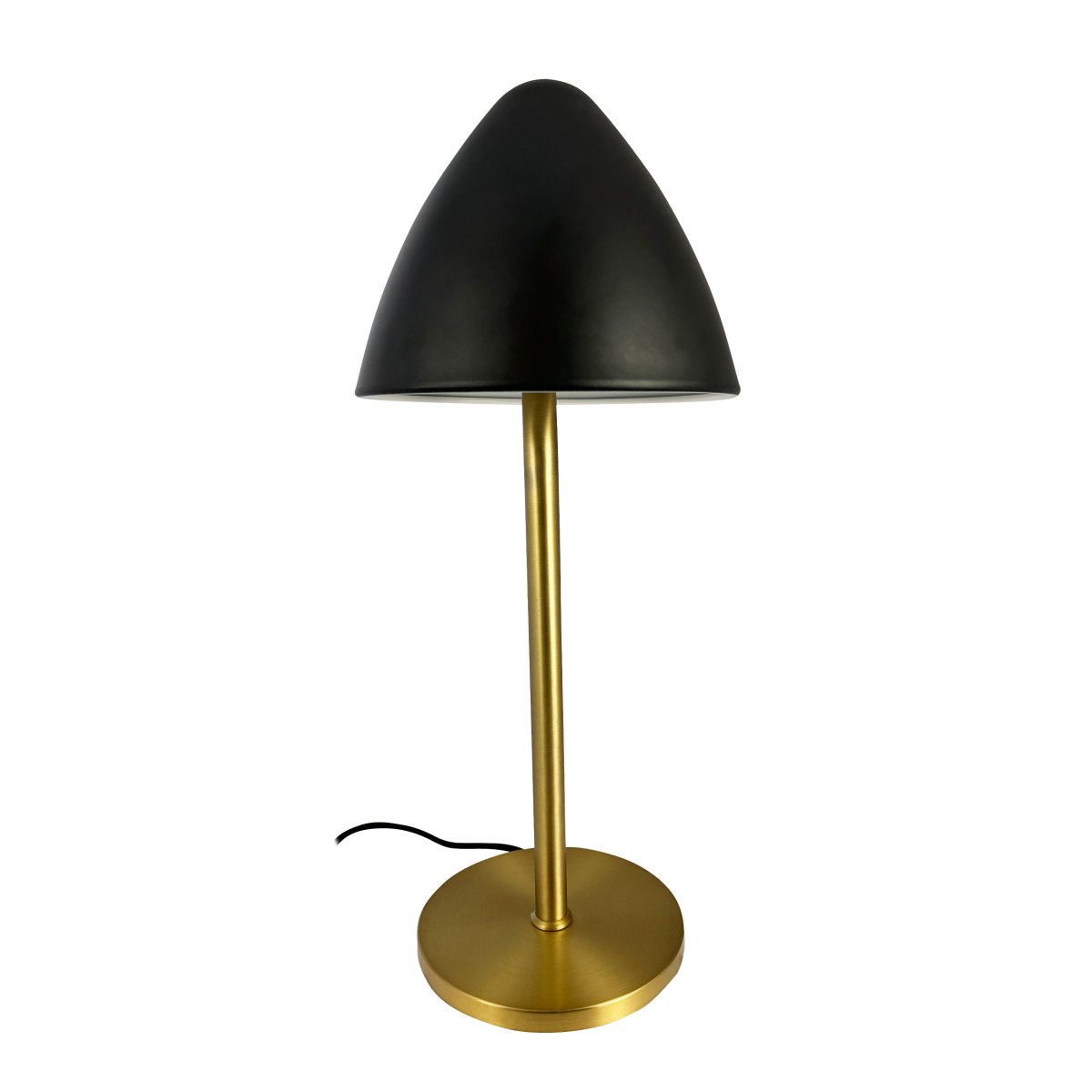 Oulu 47cm Negro lámpara de mesa De Dyberg Larsen - La lámpara de mesa Oulu en negro con acero cepillado es una elegante solución de iluminación que combina simplicidad con sofisticación.
