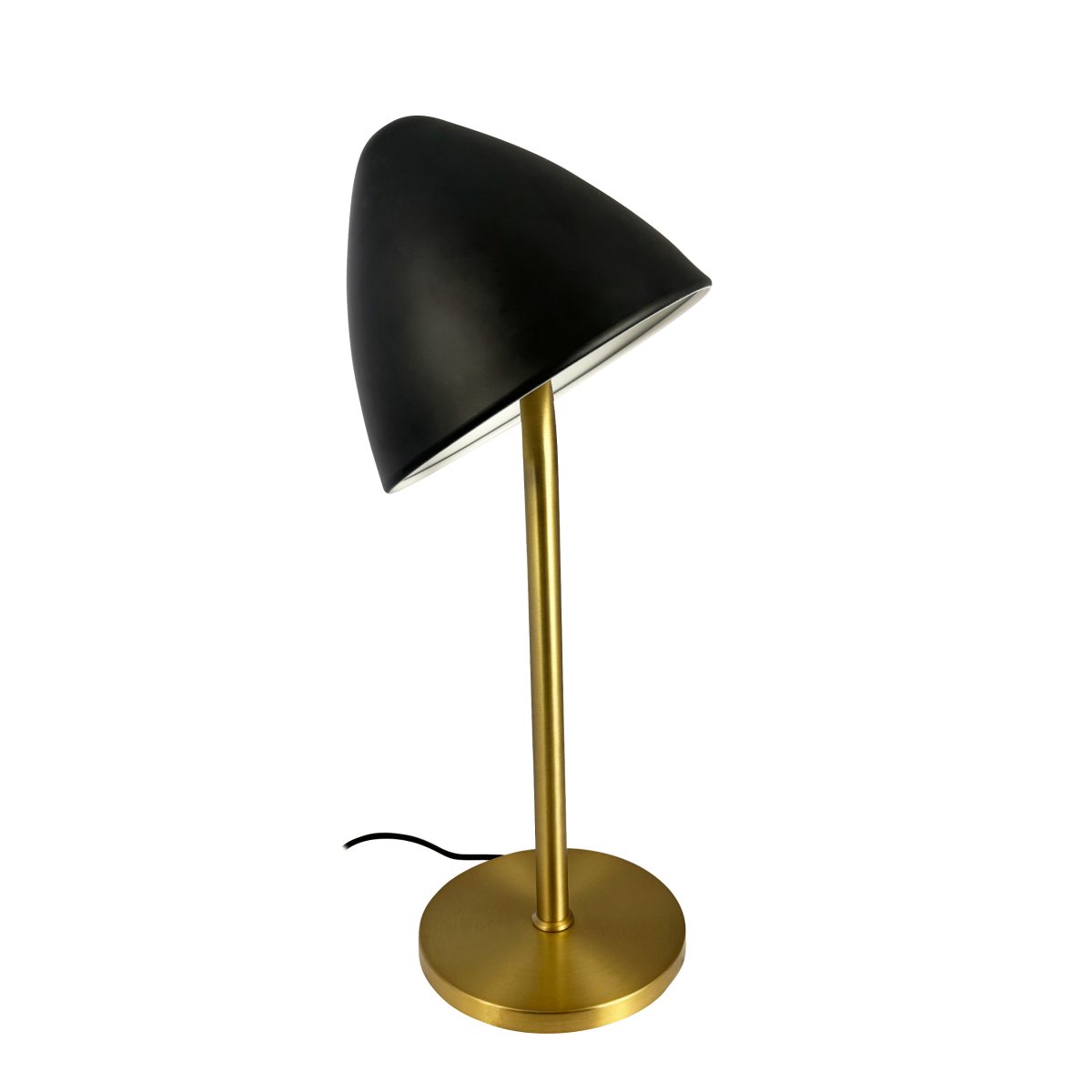 Oulu 47cm Negro lámpara de mesa De Dyberg Larsen - La lámpara de mesa Oulu en negro con acero cepillado es una elegante solución de iluminación que combina simplicidad con sofisticación.