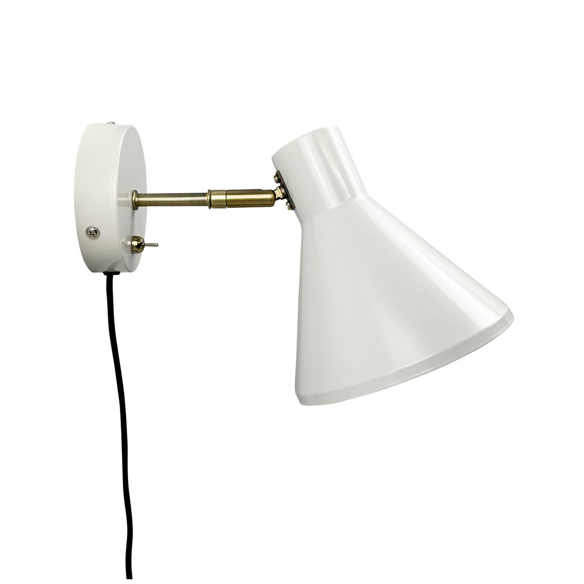 Sleep Blanco brillante lámpara de lectura De Dyberg Larsen - La pantalla m&oacute;vil de la l&aacute;mpara le permite ajustar la luz seg&uacute;n sea necesario y el interruptor de encendido en la placa de pared permite una f&aacute;cil operaci&oacute;n.