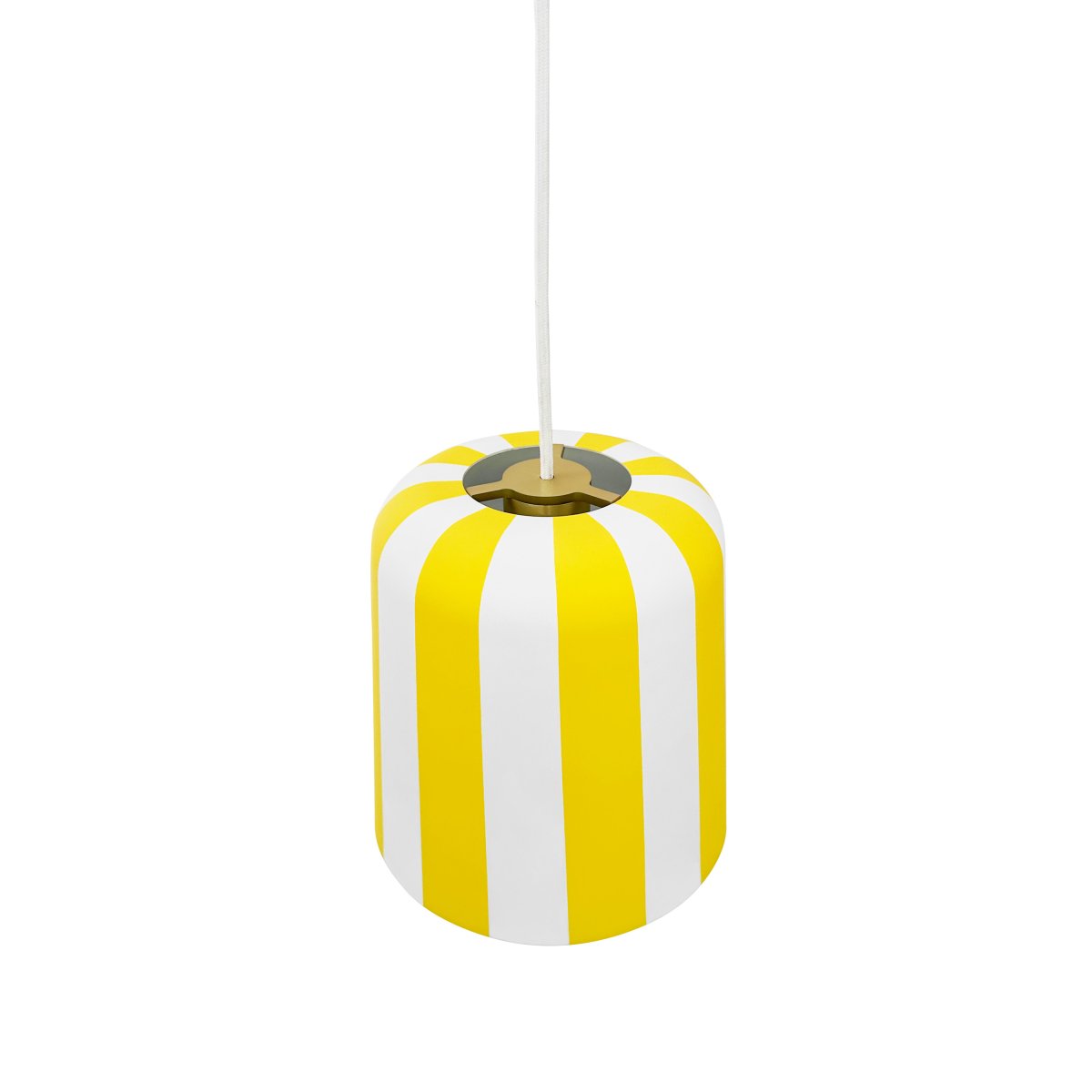 Gry Ø20 Amarillo Lámpas de techo De Dyberg Larsen - Genom att ta igenk&auml;nnbara m&ouml;nster och s&auml;tta dem i en ny kontext ville hon skapa en lampa som f&aring;r m&auml;nniskor att le och ger en unik visuell upplevelse.