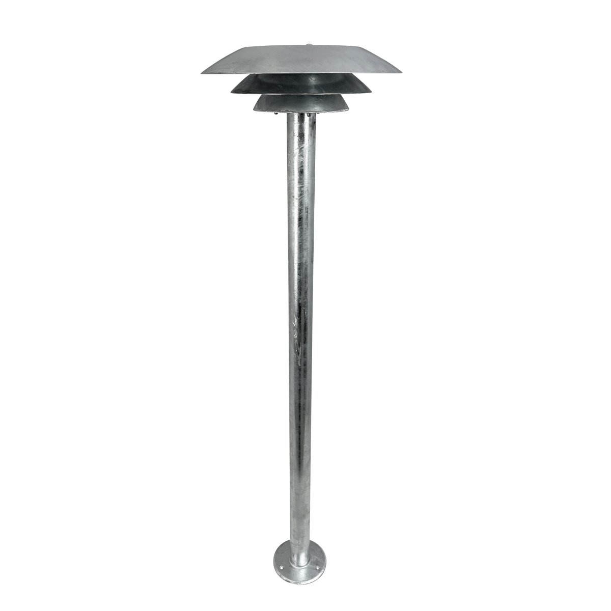 DL25 Galvanizado balizas De Dyberg Larsen - La superficie galvanizada lo hace especialmente robusto y resistente a la intemperie y al viento, lo que hace que el DL25 sea ideal para brindar seguridad y comodidad en aceras o en el jardín.