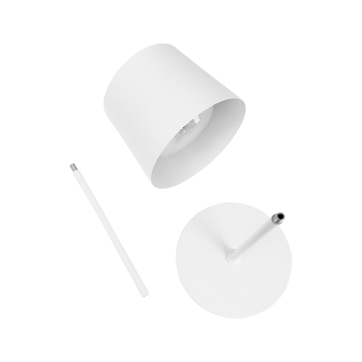 Karl 37cm Blanco portátil De Dyberg Larsen - Con dos barras de lámpara ajustables, puede ajustar la altura para adaptarla a sus necesidades, y los tres niveles de luz brindan la iluminación perfecta para todas las ocasiones, desde una luz brillante hasta una atmósfera tenue.