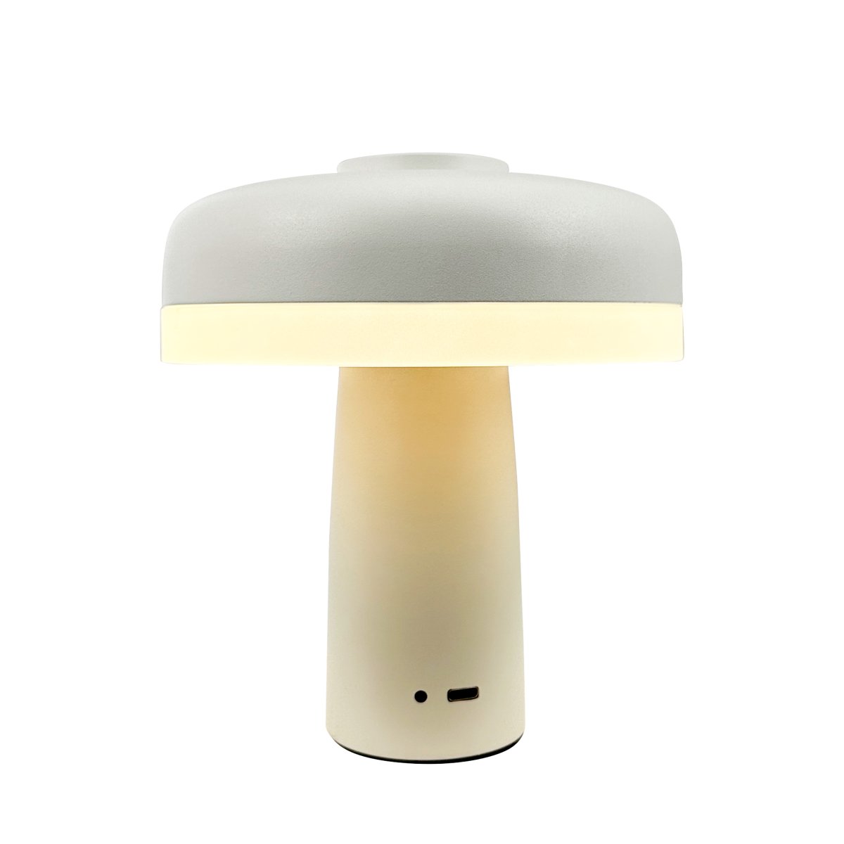 Porter 16cm Blanco perla portátil De Dyberg Larsen - La lámpara de mesa LED recargable Porter es una lámpara moderna y funcional con un diseño único en el que la luz nace desde el borde, proporcionando una luz agradable y uniforme.