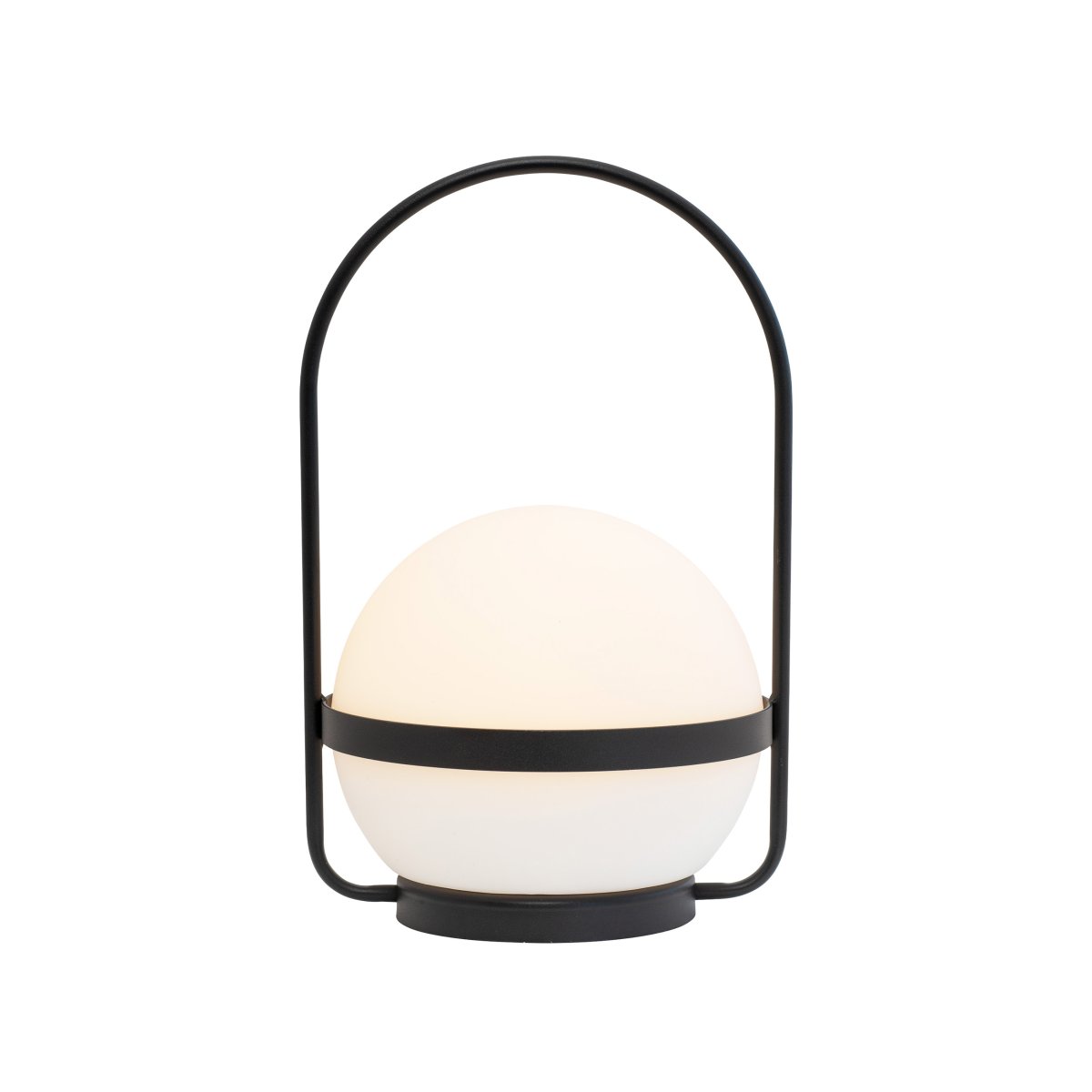 Summer 25cm Negro portátil De Dyberg Larsen - El discreto panel solar en la pantalla hace que la lámpara sea elegante y práctica.