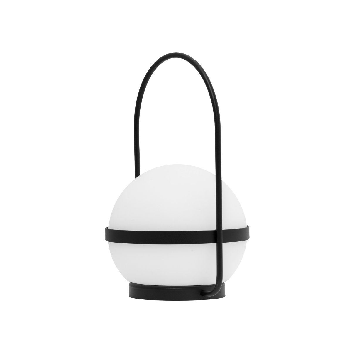 Summer 25cm Negro portátil De Dyberg Larsen - El discreto panel solar en la pantalla hace que la lámpara sea elegante y práctica.