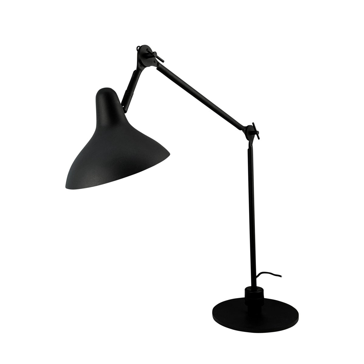 Lotus 85cm Negro lámpara de escritorio De Dyberg Larsen - Gracias al brazo flexible y a la pantalla ajustable, puedes ajustar fácilmente la luz según sea necesario, lo que hace que la lámpara sea perfecta para áreas de trabajo o rincones de estudio.