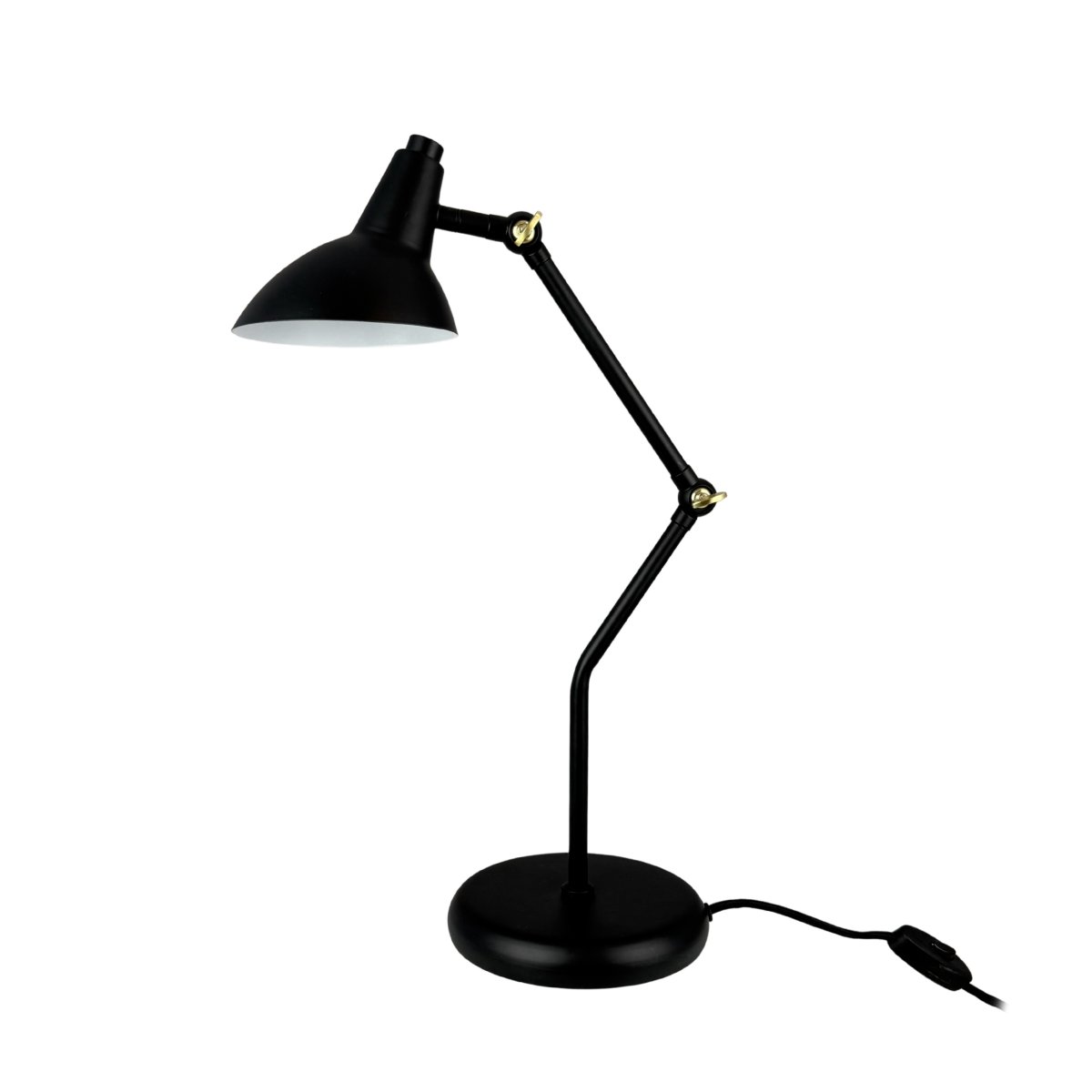Vela 45cm Negro lámpara de escritorio De Dyberg Larsen - Proporciona una luz agradable y focalizada, y se adapta perfectamente a un escritorio, mesita de noche o mesa de centro.