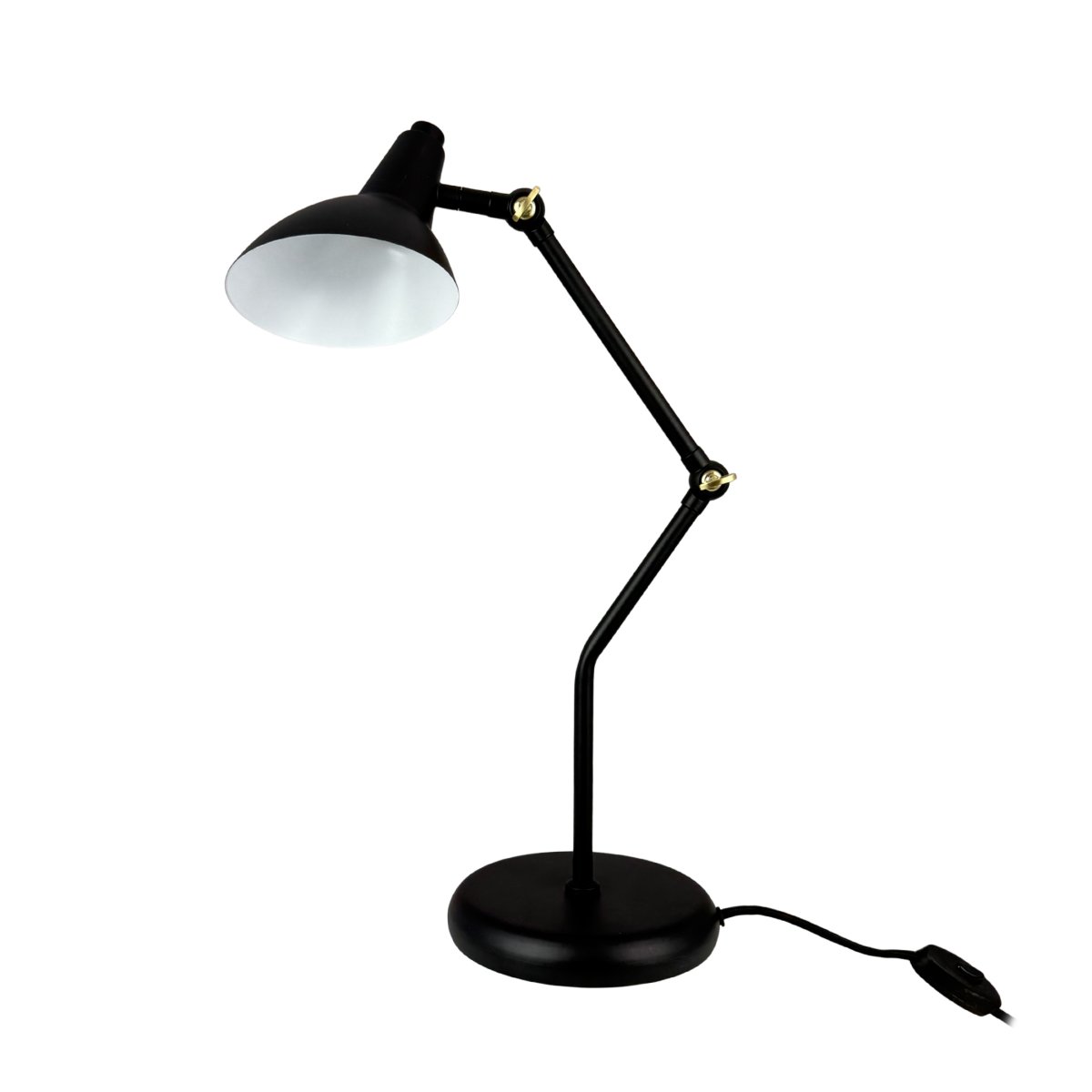 Vela 45cm Negro lámpara de escritorio De Dyberg Larsen - Proporciona una luz agradable y focalizada, y se adapta perfectamente a un escritorio, mesita de noche o mesa de centro.