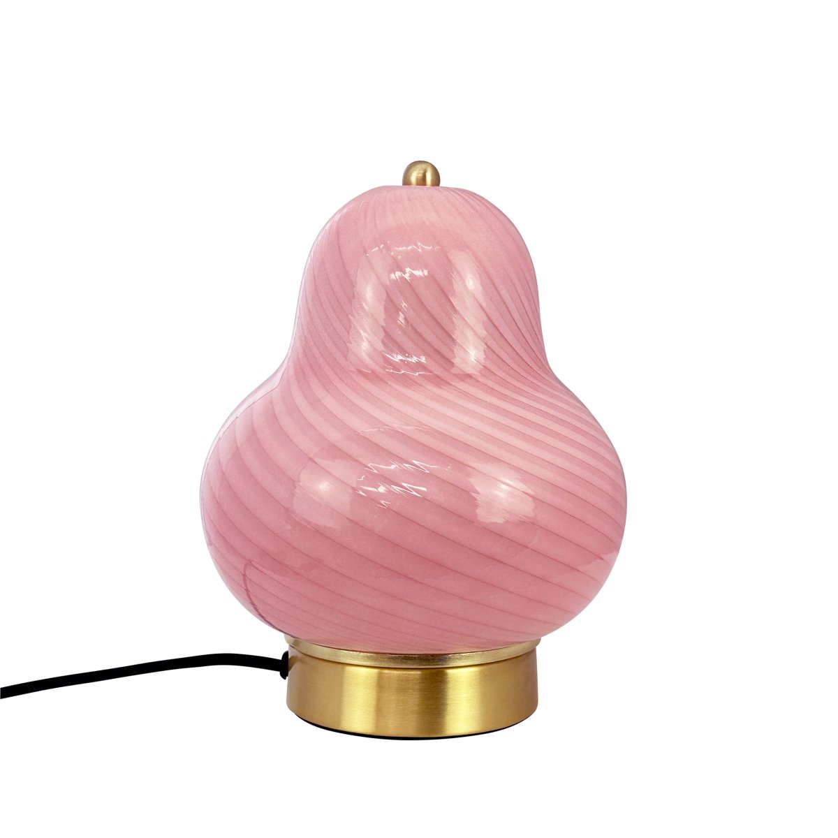 Lucy 20cm Rosa lámpara de mesa De Dyberg Larsen - La lámpara en forma de bombilla le da un aspecto encantador y llamativo, mientras que la elegante base de latón añade una sensación de lujo.