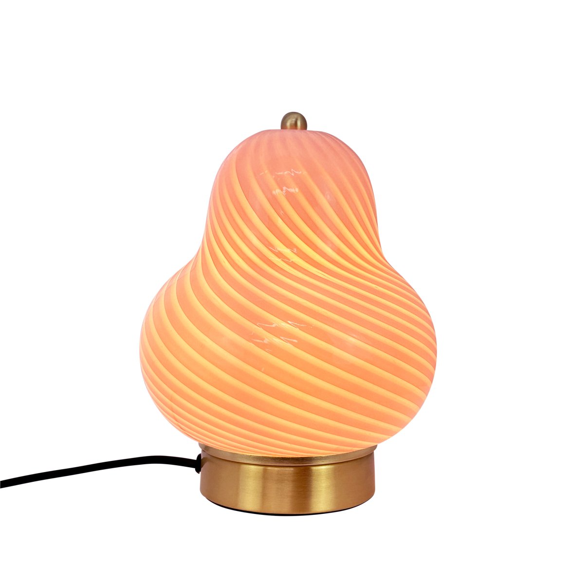 Lucy 20cm Rosa lámpara de mesa De Dyberg Larsen - La lámpara en forma de bombilla le da un aspecto encantador y llamativo, mientras que la elegante base de latón añade una sensación de lujo.