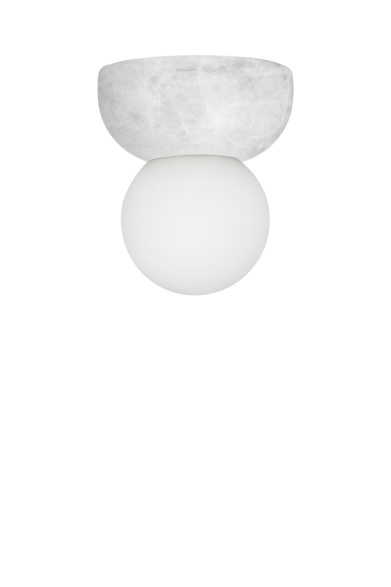 Torrano Ø13 mármol blanco lámpara de baño De Globen Lighting - Torrano, hecha de piedra maciza, es un hermoso detalle en la habitación.
