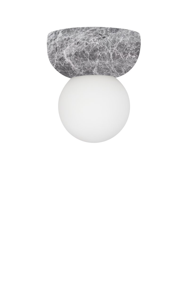 Torrano Ø13 mármol gris lámpara de baño De Globen Lighting - Torrano, hecha de piedra maciza, es un hermoso detalle en la habitación.