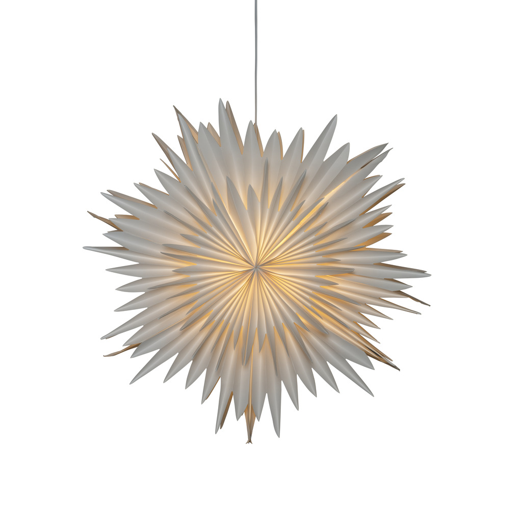 Star Ø80 Blanco De Konstsmide - La estrella tiene un práctico soporte para cable y un interruptor de encendido para encenderla y apagarla fácilmente.