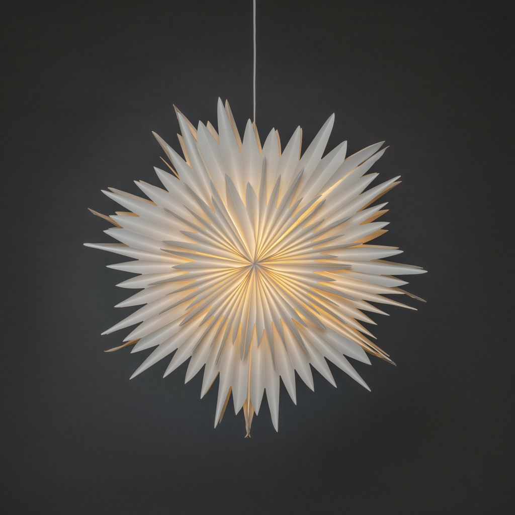 Star Ø80 Blanco De Konstsmide - La estrella tiene un práctico soporte para cable y un interruptor de encendido para encenderla y apagarla fácilmente.