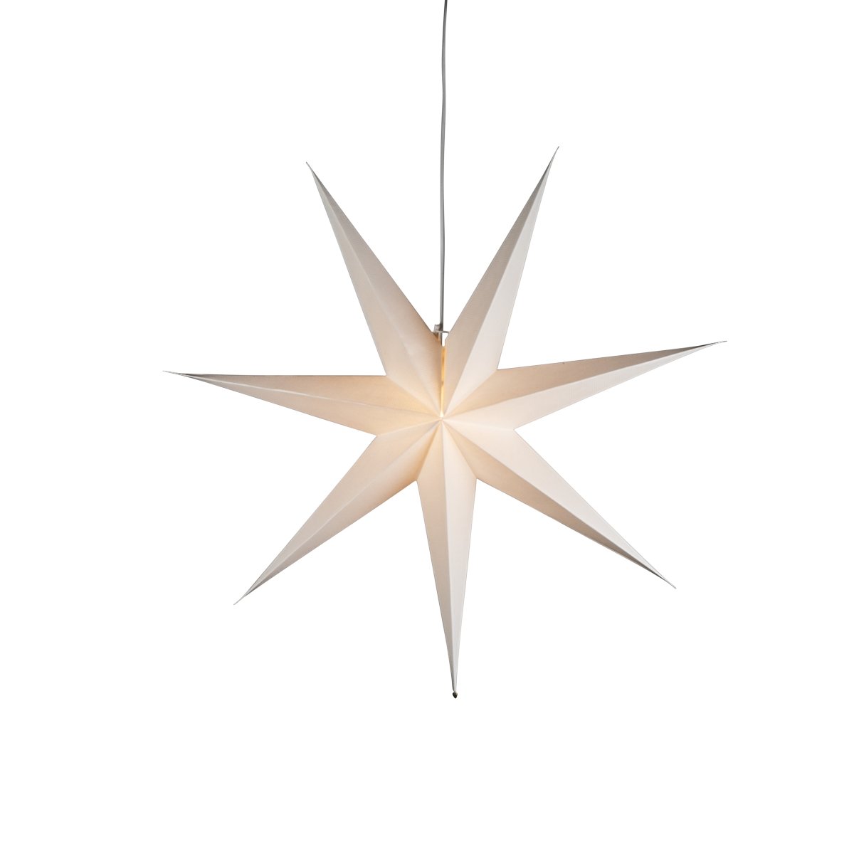 Estrella De Papel Ø78 Blanco De Konstsmide - Su dise&ntilde;o sencillo y elegante emite una luz suave y agradable, creando una atm&oacute;sfera armoniosa durante el Adviento y la Navidad.