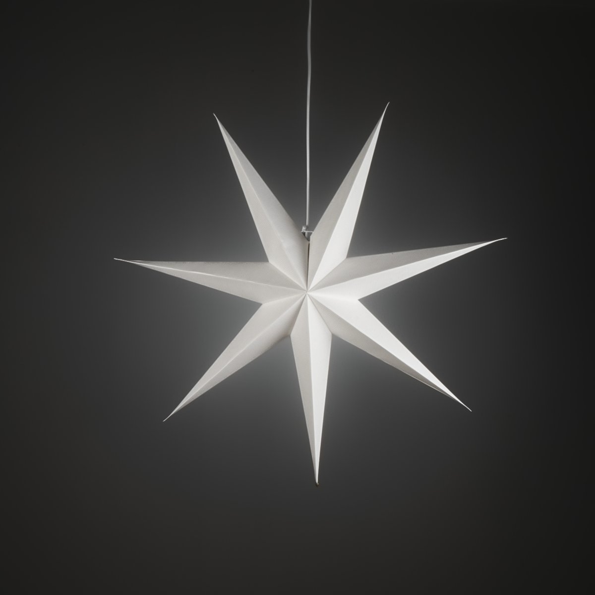 Estrella De Papel Ø78 Blanco De Konstsmide - Su dise&ntilde;o sencillo y elegante emite una luz suave y agradable, creando una atm&oacute;sfera armoniosa durante el Adviento y la Navidad.