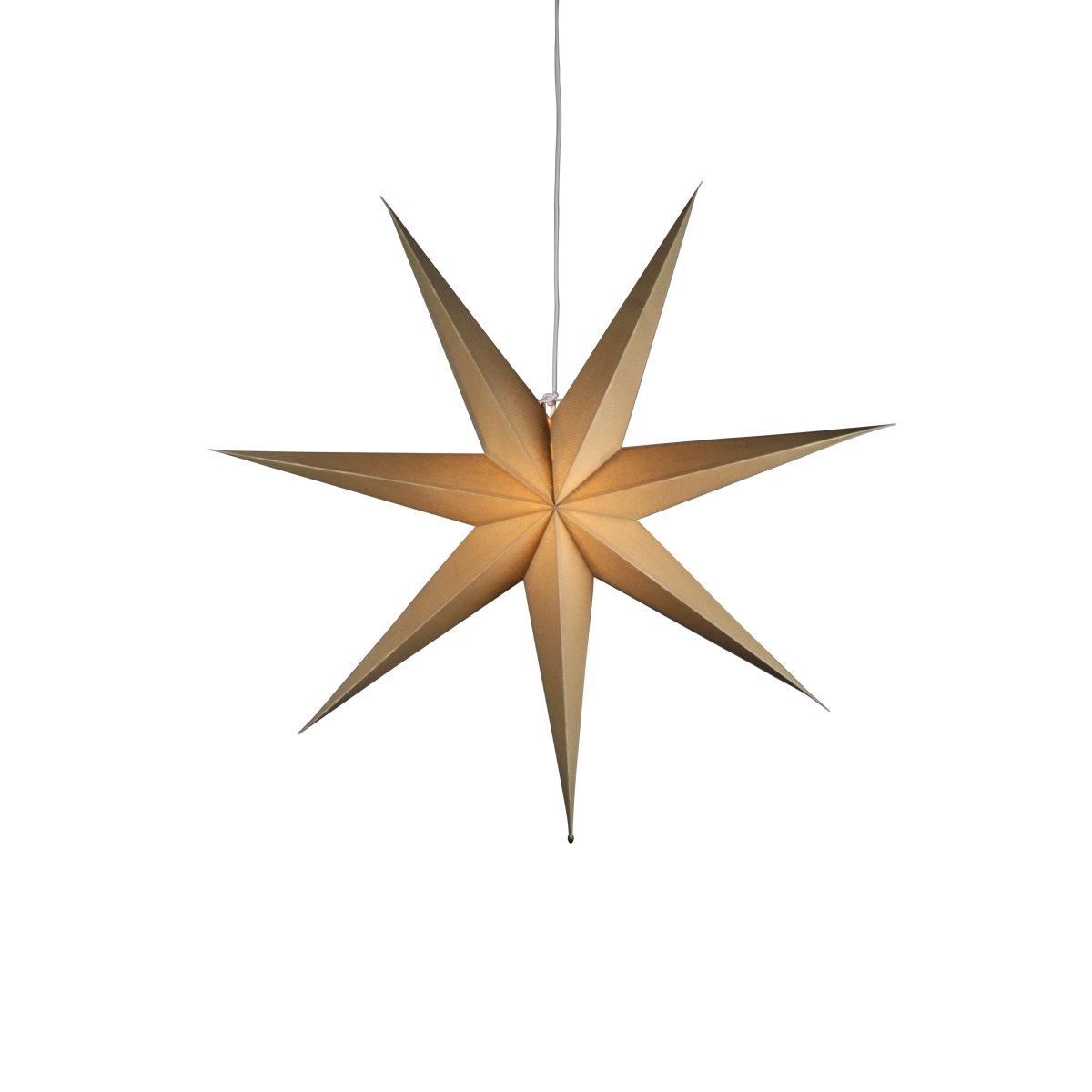 Estrella de papel Ø78 Beige De Konstsmide - Con sus siete puntas y un generoso diámetro de 78 cm, se convierte en un hermoso punto focal en la ventana o habitación.