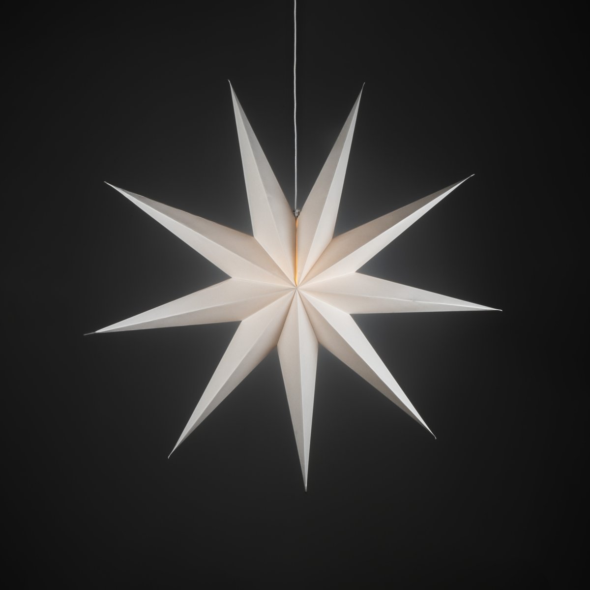 Estrella de papel Ø115 Blanco De Konstsmide - Su dise&ntilde;o sencillo y elegante emite una luz suave y agradable, creando un ambiente armonioso durante el Adviento y la Navidad.