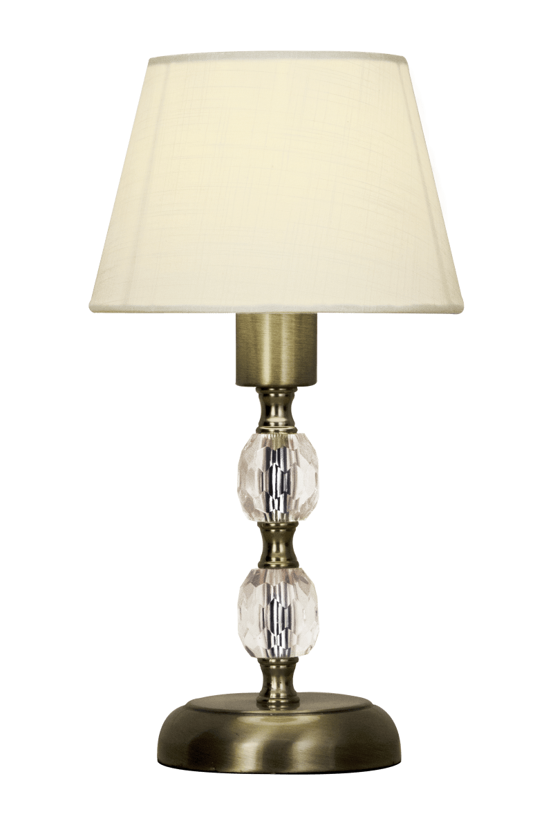 Johanna 30cm Latón antiguo lámpara de mesa De Aneta Lighting - La l&aacute;mpara de mesa Johanna realizada en metal en lat&oacute;n antiguo con bolas de acr&iacute;lico transparente garantiza elegancia.
