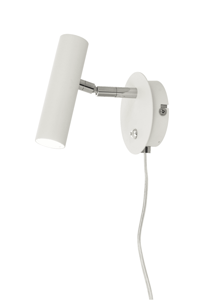 Artic Blanco lámpara de lectura De Aneta Lighting - Regulable con el interruptor de encendido encendido; la placa de pared.