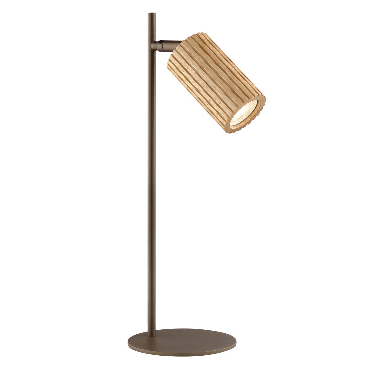 Lakewood 46cm Marrón lámpara de escritorio De Brilliant - Su diseño estilizado y su base redonda y estable la hacen ideal para un escritorio, pero también funciona perfectamente como lámpara de lectura en una mesita auxiliar.