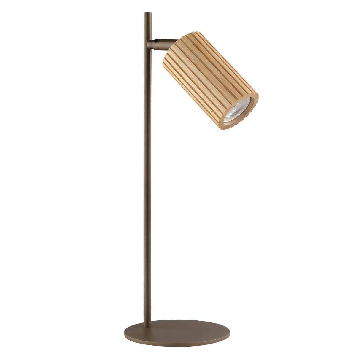 Lakewood 46cm Marrón lámpara de escritorio De Brilliant - Su diseño estilizado y su base redonda y estable la hacen ideal para un escritorio, pero también funciona perfectamente como lámpara de lectura en una mesita auxiliar.
