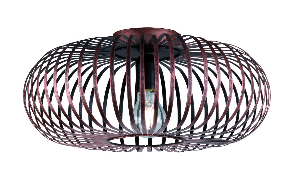Johann Ø40 Cobre antiguo plafón De Trio Lighting - La lámpara de techo JOHANN es un objeto de diseño único con sus múltiples soportes de metal que forman una pantalla armoniosa.