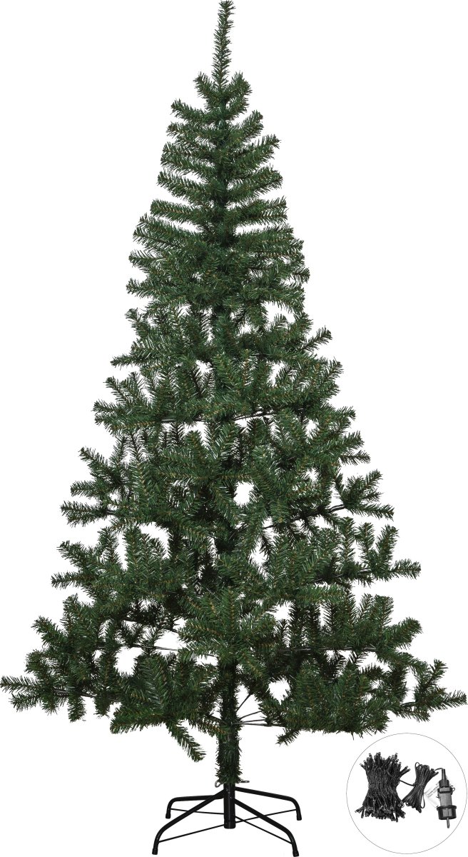 Alvik 210cm Verde De Star Trading - &Aacute;rbol artificial de 210 cm de altura con cadena incluida de 180 luces en color blanco dorado c&aacute;lido.