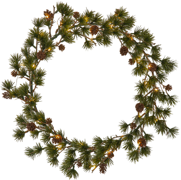 Larix Ø40 Verde De Star Trading - Con 30 puntos de luz blanca c&aacute;lida, se puede utilizar tanto como corona de puerta exterior como como corona de pared interior.