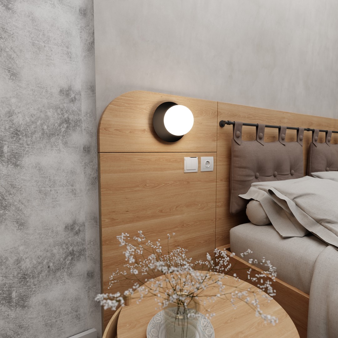 Minerva Ø15 Negro lámpara de pared De Emibig Lighting - El aplique de pared Minerva es un detalle de interior vers&aacute;til y decorativo.