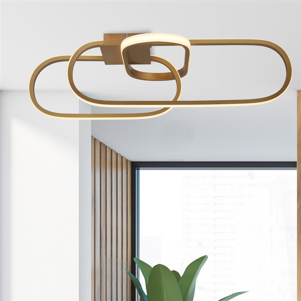 Clip Oro plafón De Searchlight - Combínala con la lámpara colgante de la misma serie para disfrutar de una iluminación uniforme y moderna en toda la casa.