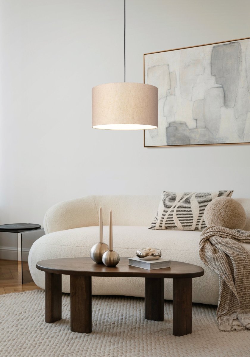 Feniglia Ø38 Beige Lámpas de techo De Eglo - La pantalla de lino en un tono c&aacute;lido y natural crea una luz suave y agradable.