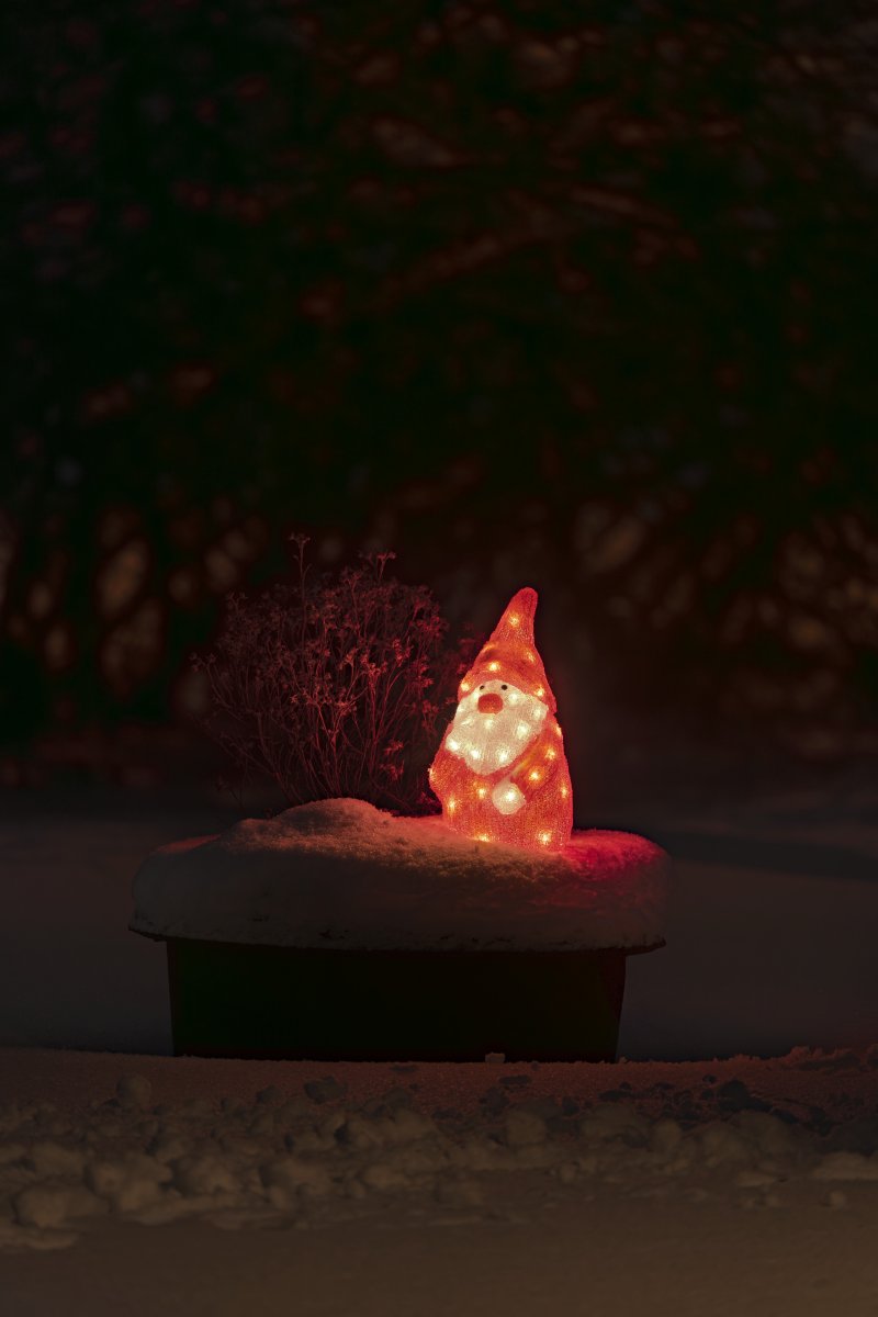 Papá Noel de acrílico ROJO De Konstsmide - Incluye un cable de alimentaci&oacute;n de 5 metros y un transformador.