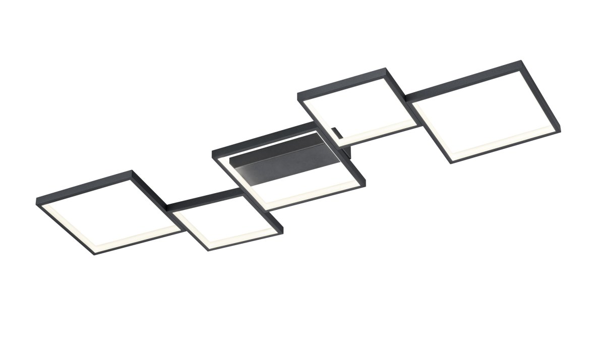 Sorrento 120cm Negro plafón De Trio Lighting - La l&aacute;mpara de techo tiene una altura de 16 cm y un ancho de 52 cm.