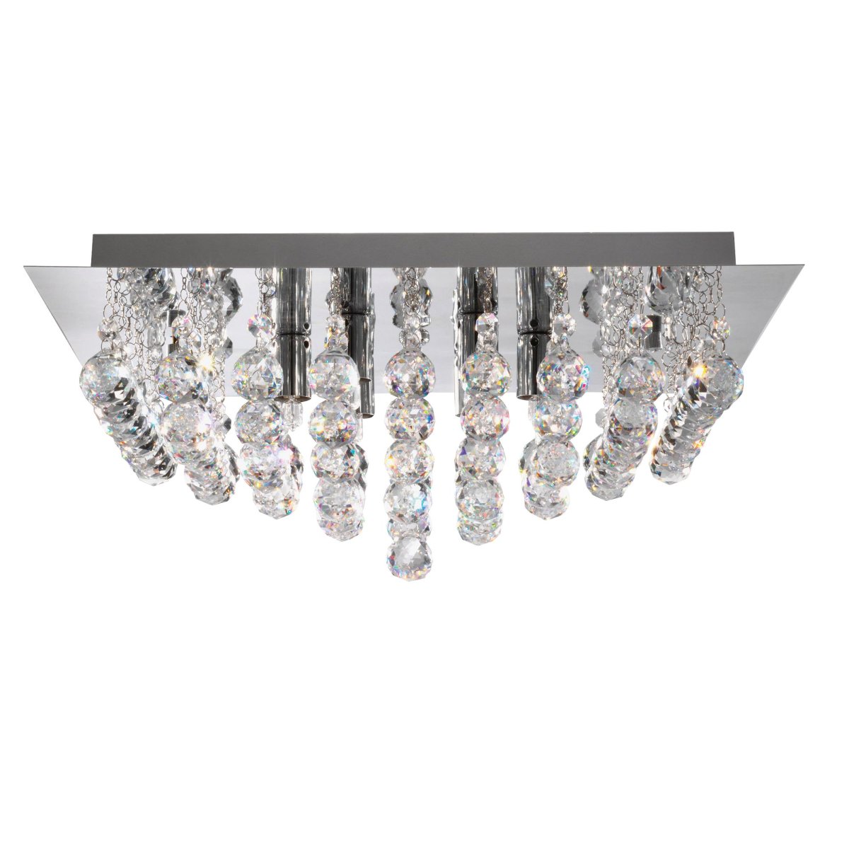 Hanna 34cm Cromo cristal De Searchlight - Con su elegante acabado cromado y su brillante colgante de cristal, crea un hermoso juego de luz y agrega un toque lujoso a su habitación.