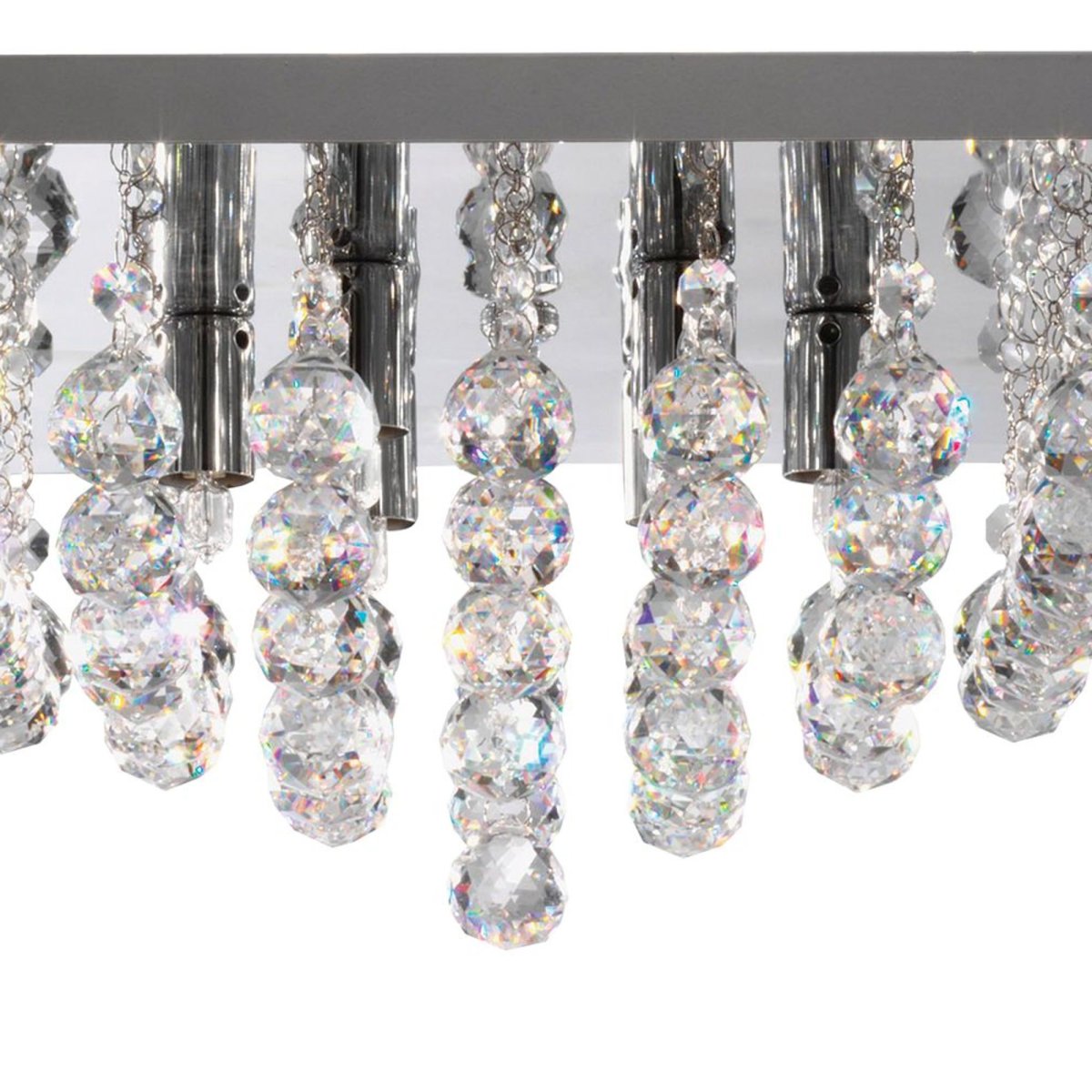 Hanna 34cm Cromo cristal De Searchlight - Con su elegante acabado cromado y su brillante colgante de cristal, crea un hermoso juego de luz y agrega un toque lujoso a su habitación.