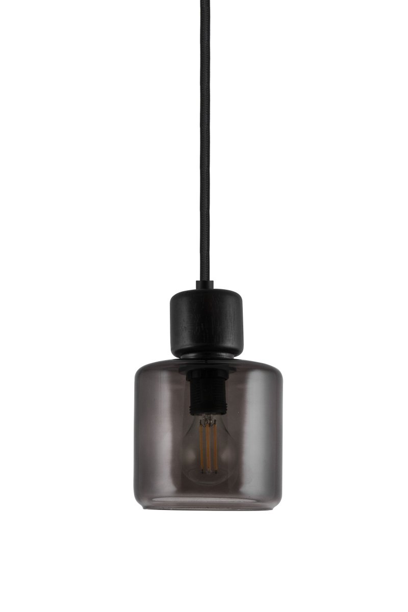 DOT Ø10 Color humo lámpara de ventana De Globen Lighting - El caracter&iacute;stico pomo de madera contrasta con la pantalla de vidrio y le da car&aacute;cter.
